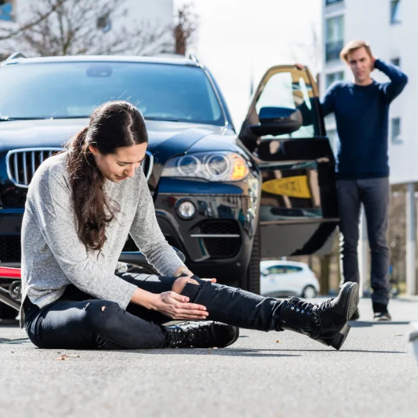 An image showing a pedestrian accident involving an automobile accident