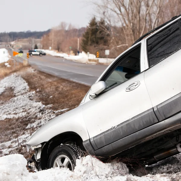 An image showing an SUV rollover crash in Alabama.